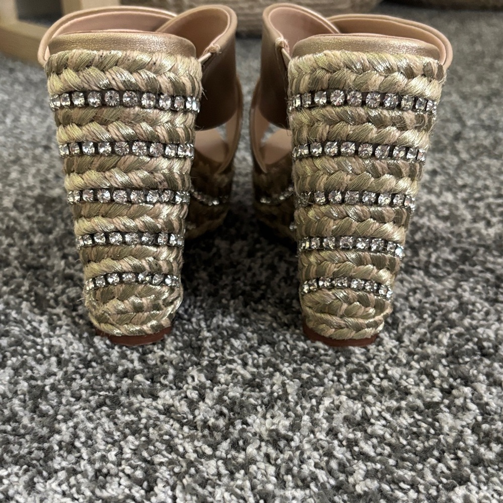 Charles David Metallic Wedge Sandals - Picture 3 of 4